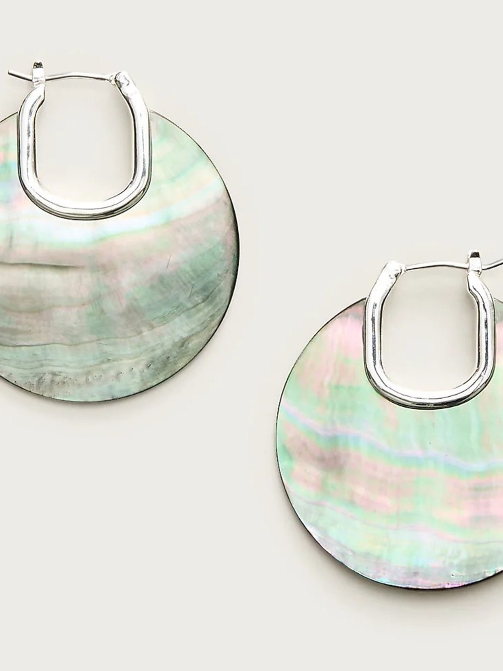 J. Crew Mother-of-Pearl Disc Hoop Earrings
